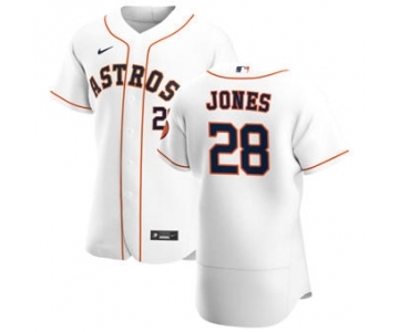 Men's Nike Houston Astros #28 Taylor Jones White Home 2020 Authentic Player Baseball Jersey