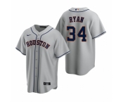 Men's Nike Houston Astros #34 Nolan Ryan Gray Road Stitched Baseball Jersey