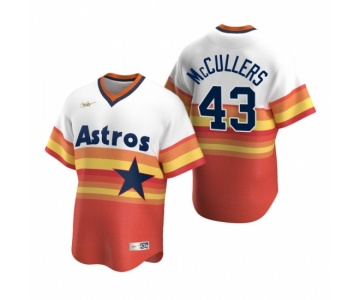 Men's Nike Houston Astros #43 Lance McCullers White Orange Cooperstown Collection Home Stitched Baseball Jersey