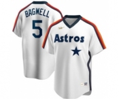 Men's Nike Houston Astros #5 Jeff Bagwell 2020 Home Cooperstown Collection Logo Player Baseball Jersey White