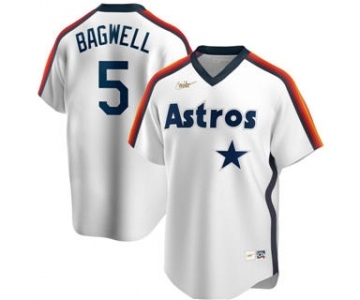 Men's Nike Houston Astros #5 Jeff Bagwell 2020 Home Cooperstown Collection Logo Player Baseball Jersey White