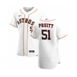 Men's Nike Houston Astros #51 Austin Pruitt White Home 2020 Authentic Player Baseball Jersey