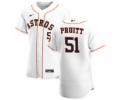 Men's Nike Houston Astros #51 Austin Pruitt White Home 2020 Authentic Player Baseball Jersey