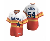 Men's Nike Houston Astros #54 Roberto Osuna White Orange Cooperstown Collection Home Stitched Baseball Jersey