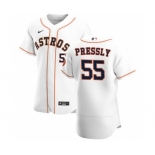 Men's Nike Houston Astros #55 Ryan Pressly White Home 2020 Authentic Player Baseball Jersey