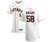 Men's Nike Houston Astros #58 Brooks Raley White Home 2020 Authentic Player Baseball Jersey