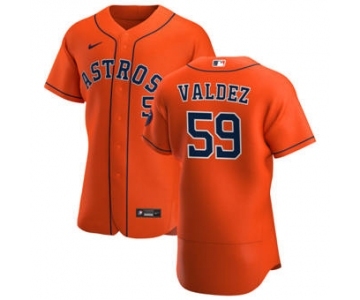 Men's Nike Houston Astros #59 Framber Valdez Orange Alternate 2020 Authentic Team Baseball Jersey