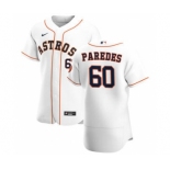 Men's Nike Houston Astros #60 Enoli Paredes White Home 2020 Authentic Player Baseball Jersey