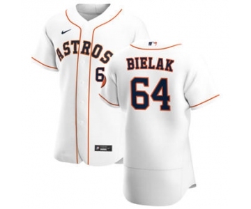 Men's Nike Houston Astros #64 Brandon Bielak White Home 2020 Authentic Player Baseball Jersey