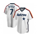 Men's Nike Houston Astros #7 Craig Biggio 2020 Home Cooperstown Collection Logo Player Baseball Jersey White