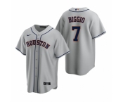 Men's Nike Houston Astros #7 Craig Biggio Gray Road Stitched Baseball Jersey