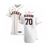 Men's Nike Houston Astros #70 Andre Scrubb White Home 2020 Authentic Player Baseball Jersey