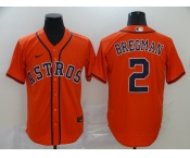 Nike Men's Houston Astros #2 Alex Bregman Replica Orange Alternate Cool Base Baseball Jersey