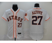 Nike Men's Houston Astros #27 Jose Altuve White Home Flex Base Authentic Collection Bound Baseball Jersey