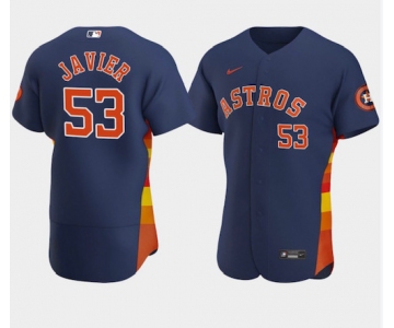 Nike Men's Houston Astros #53 Cristian Javier Navy Flex Base Stitched Baseball Jersey