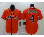 Nike Men's Majestic Houston Astros #4 George Springer Authentic Cool Base Orange Alternate Baseball Jersey