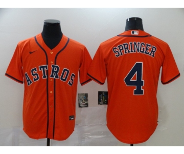 Nike Men's Majestic Houston Astros #4 George Springer Authentic Cool Base Orange Alternate Baseball Jersey