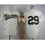 Mitchell And Ness Browns #29 Satchel Paige Cream Throwback Stitched Baseball Jersey