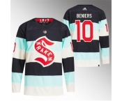 Men Seattle Kraken #10 Matty Beniers 2024 Deep Sea Blue Winter Classic Stitched Jersey