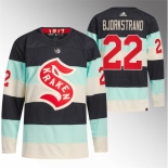 Men Seattle Kraken #22 Oliver Bjorkstrand 2024 Deep Sea Blue Winter Classic Stitched Jersey