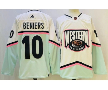 Men's Seattle Kraken #10 Matty Beniers 2023 White All-Star Game Stitched Jersey