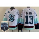 Men's Seattle Kraken #13 Brandon Tanev White 2021-22 Season Inaugural Authentic Jersey