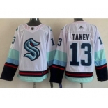 Men's Seattle Kraken #13 Brandon Tanev White Authentic Jersey