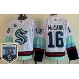 Men's Seattle Kraken #16 Jared McCann White 2021-22 Season Inaugural Authentic Jersey