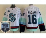 Men's Seattle Kraken #16 Jared McCann White 2021-22 Season Inaugural Authentic Jersey