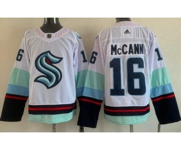 Men's Seattle Kraken #16 Jared McCann White Authentic Jersey