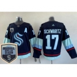 Men's Seattle Kraken #17 Jaden Schwartz Navy 2021-22 Season Inaugural Authentic Jersey