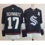 Men's Seattle Kraken #17 Jaden Schwartz Navy Blue Adidas Stitched NHL Jersey