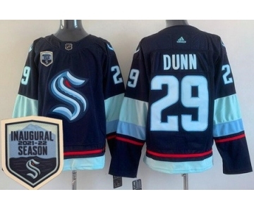 Men's Seattle Kraken #29 Vince Dunn Navy 2021-22 Season Inaugural Authentic Jersey