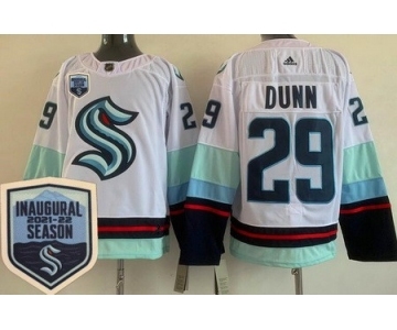 Men's Seattle Kraken #29 Vince Dunn White 2021-22 Season Inaugural Authentic Jersey