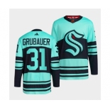 Men's Seattle Kraken #31 Philipp Grubauer Ice Blue 2022-23 Reverse Retro Stitched Jersey