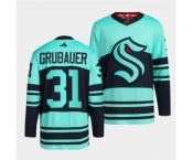 Men's Seattle Kraken #31 Philipp Grubauer Ice Blue 2022-23 Reverse Retro Stitched Jersey