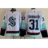 Men's Seattle Kraken #31 Philipp Grubauer White Authentic Jersey