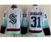 Men's Seattle Kraken #31 Philipp Grubauer White Authentic Jersey