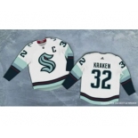 Men's Seattle Kraken #32 Kraken 2020 New Team White Road Authentic Stitched Hockey Jersey