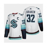 Men's Seattle Kraken #32 Kraken 2021-22 White Away Authentic Stitched Hockey Jersey