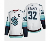 Men's Seattle Kraken #32 Kraken 2021-22 White Away Authentic Stitched Hockey Jersey