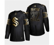 Men's Seattle Kraken #32 Kraken Black Golden Edition Limited Stitched Hockey Jersey