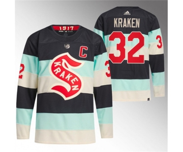 Men's Seattle Kraken #32 Kraken Deep Sea Blue 2024 Winter Classic Primegreen Stitched Jersey