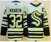 Men's Seattle Kraken #32 Kraken White 2022 Reverse Retro Stitched Jersey