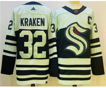 Men's Seattle Kraken #32 Kraken White 2022 Reverse Retro Stitched Jersey