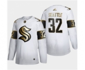 Men's Seattle Kraken #32 Kraken White Golden Edition Limited Stitched Hockey Jersey