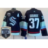 Men's Seattle Kraken #37 Yanni Gourde Navy 2021-22 Season Inaugural Authentic Jersey