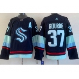 Men's Seattle Kraken #37 Yanni Gourde Navy Authentic Jersey