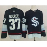 Men's Seattle Kraken #37 Yanni Gourde Navy Blue Adidas Stitched NHL Jersey