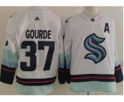 Men's Seattle Kraken #37 Yanni Gourde White Authentic Jersey